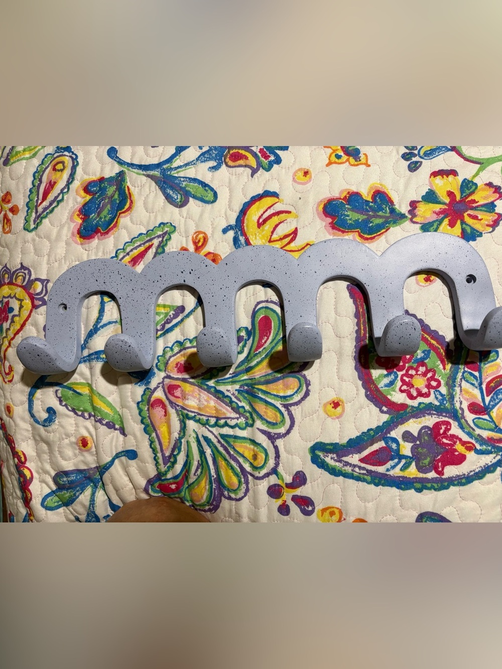 Speckled Light blue  5-Hook Wall Rack